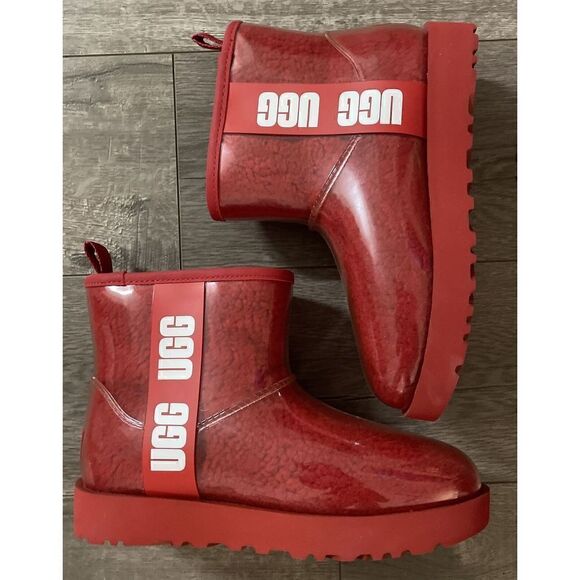 UGG Women's CLASSIC CLEAR MINI Boots Samba Red size 6 1113190-SBR f - Picture 4 of 5